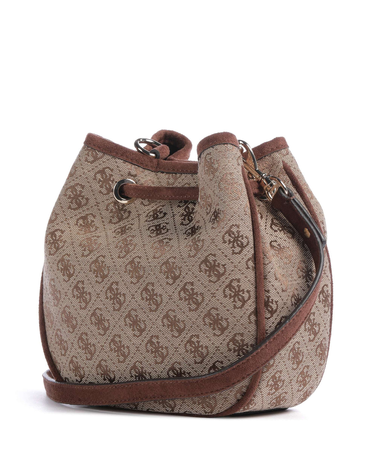Guess Samantha Mini Bucket bag latte logo/brown