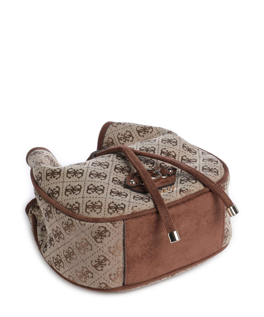 Guess Samantha Mini Bucket bag latte logo/brown