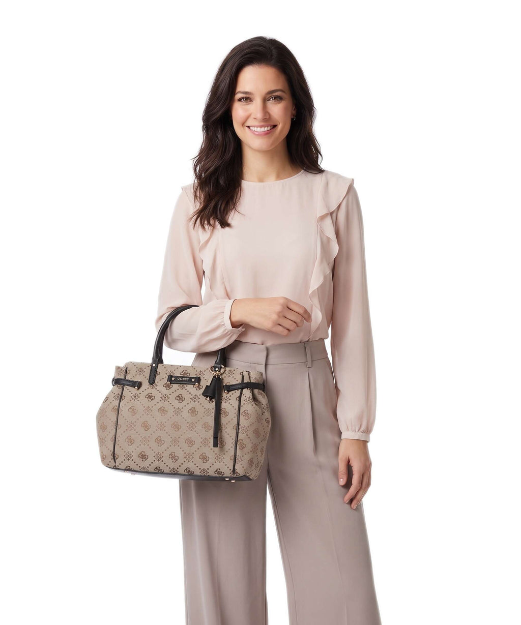 Guess Dorothy Girlfriend Handbag latte logo/black