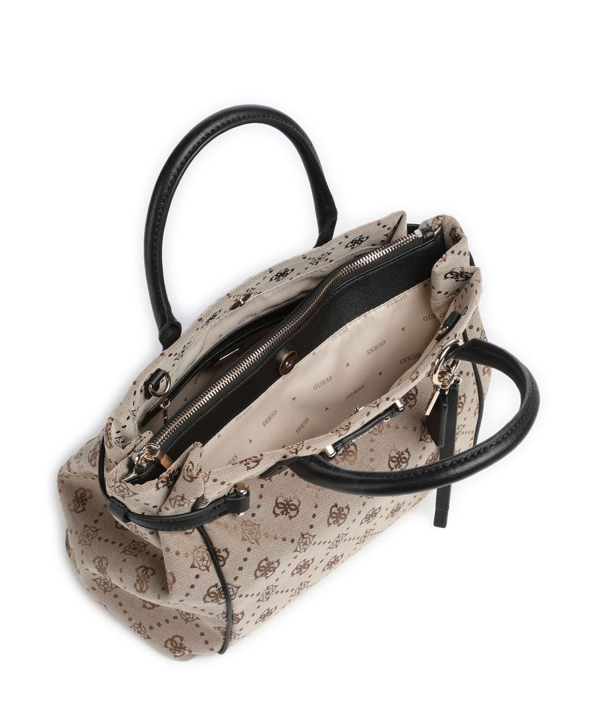 Guess Dorothy Girlfriend Handbag latte logo/black
