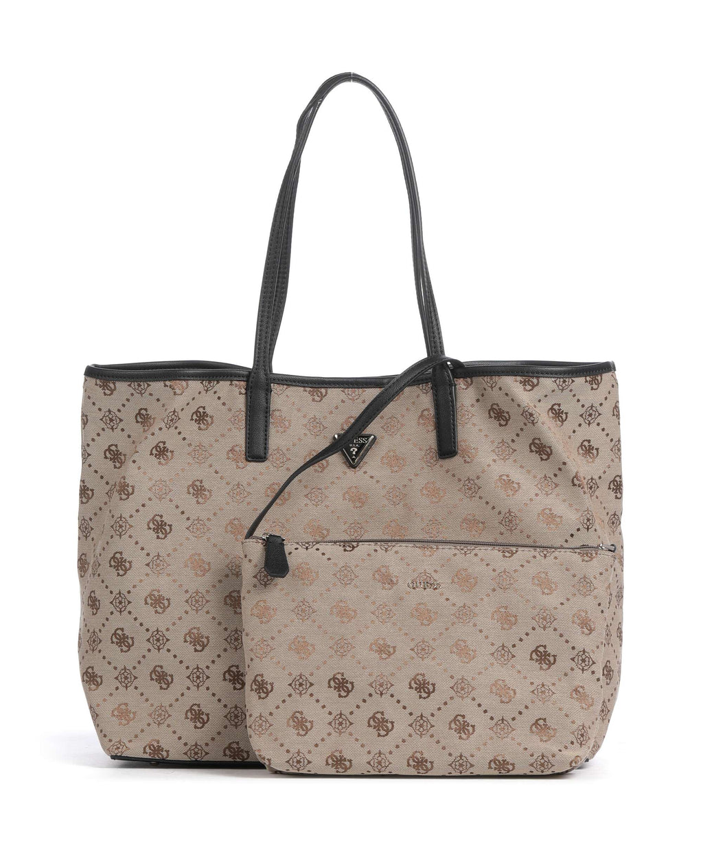 Guess Victtoria Large Tote bag latte logo/black