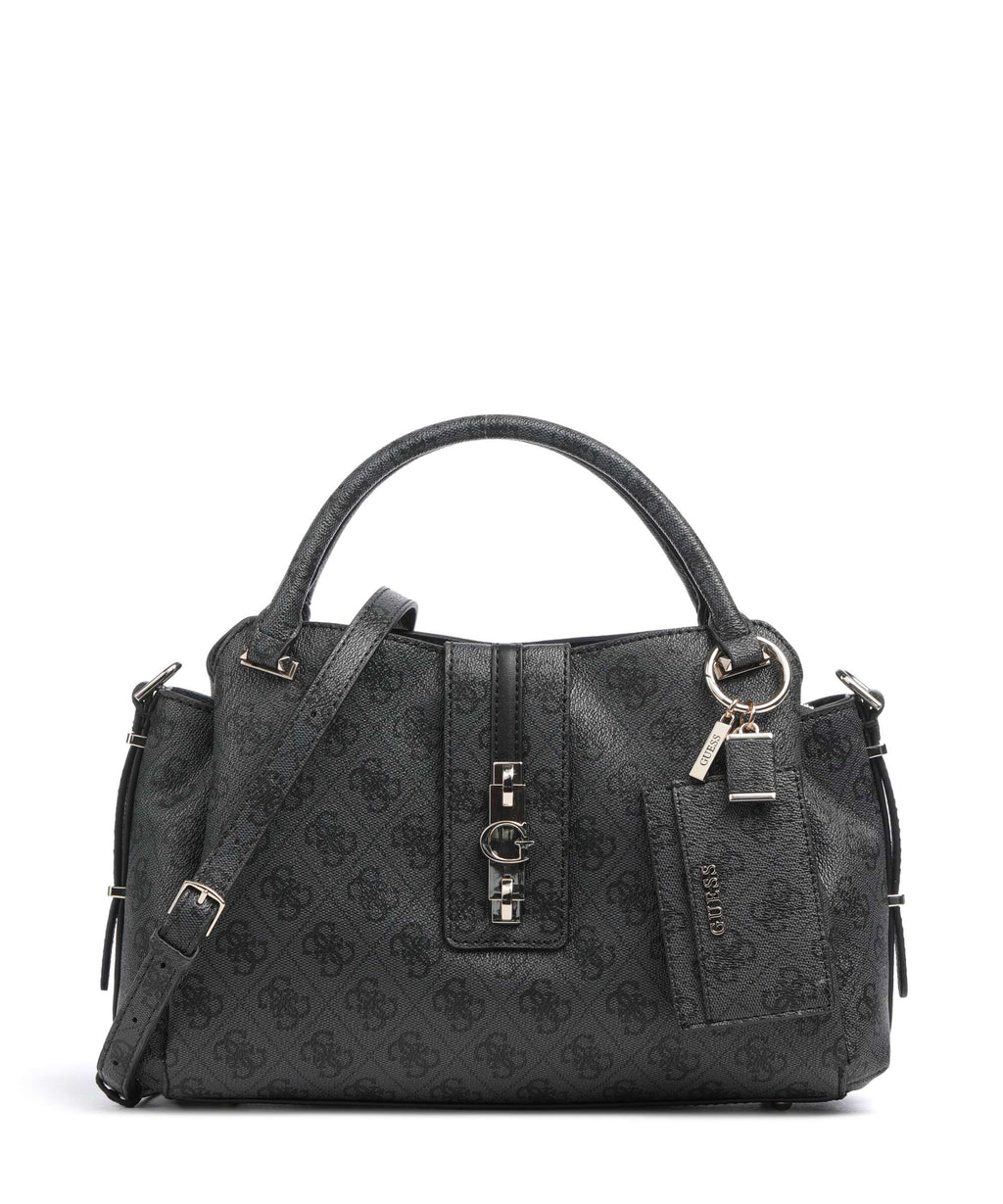 Guess Yvonne Girlfriend Logo Handbag coal logo