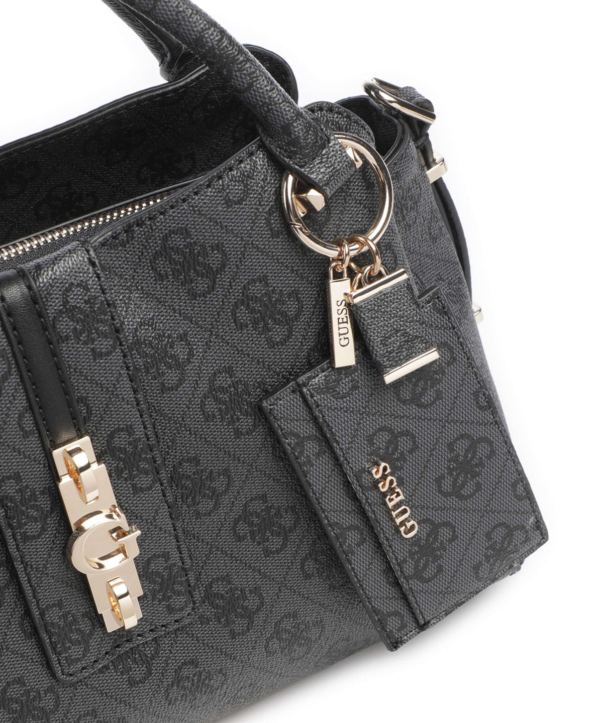 Guess Yvonne Girlfriend Logo Handbag coal logo