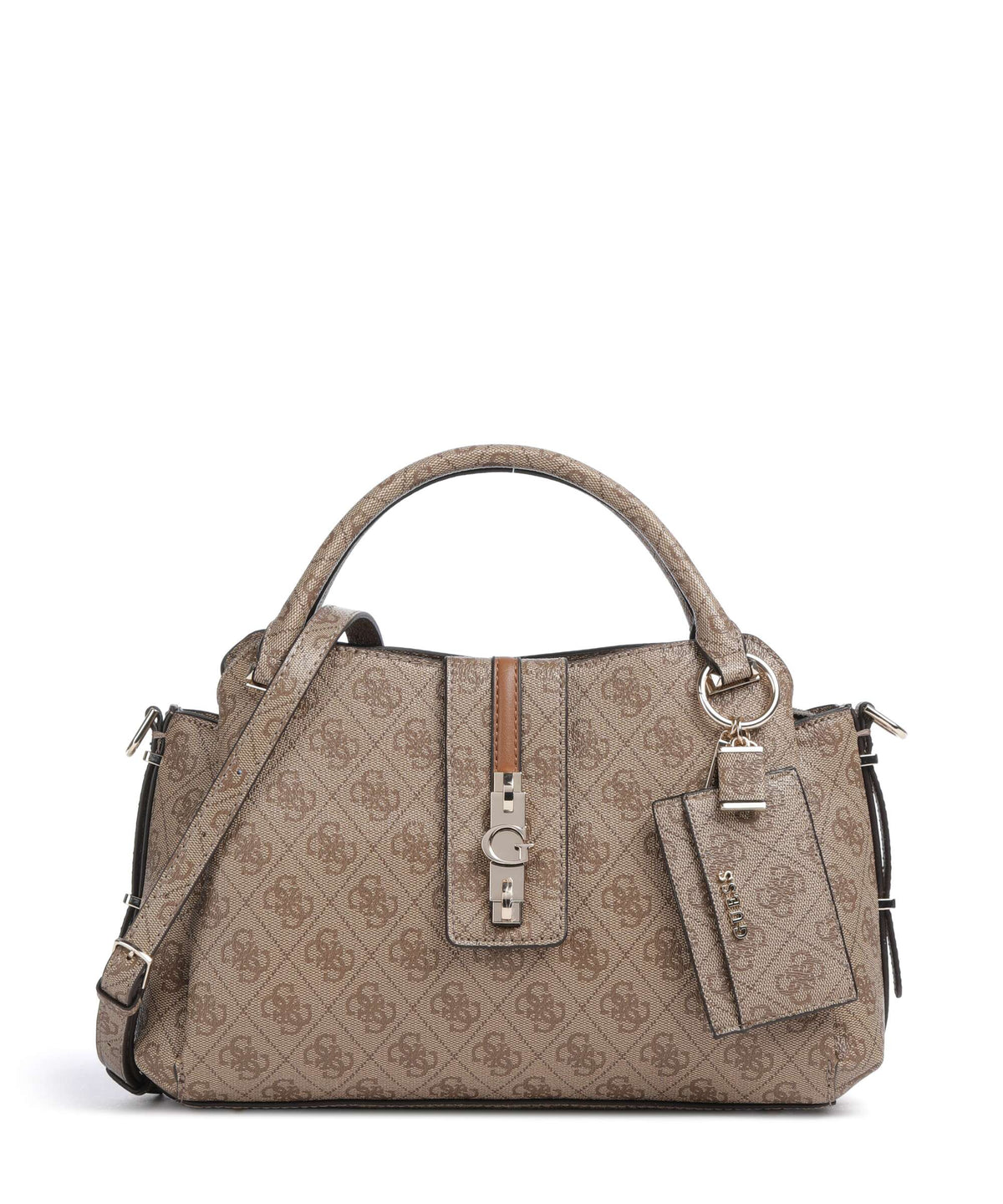 Guess Yvonne Girlfriend Logo Handbag latte logo