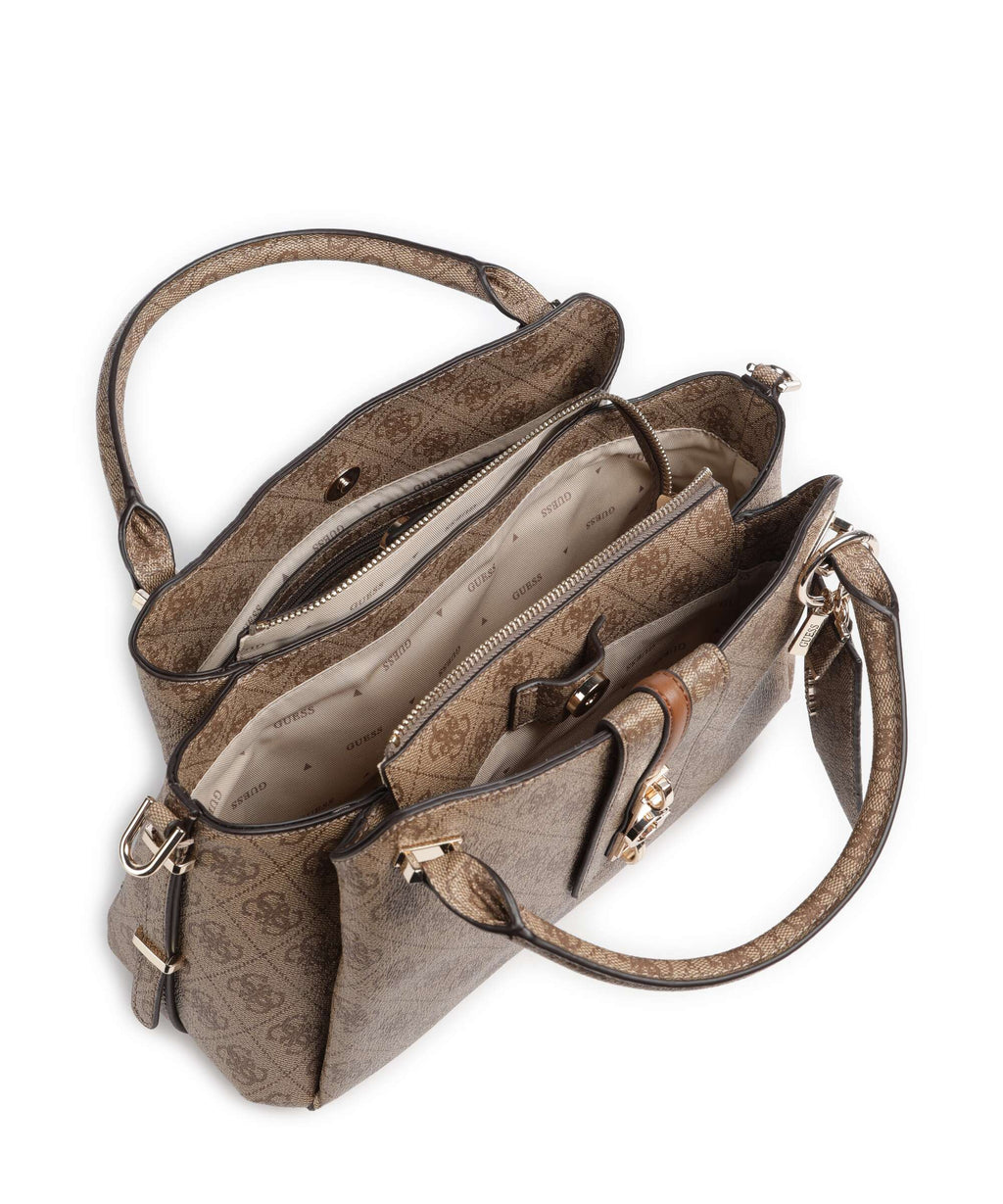 Guess Yvonne Girlfriend Logo Handbag latte logo