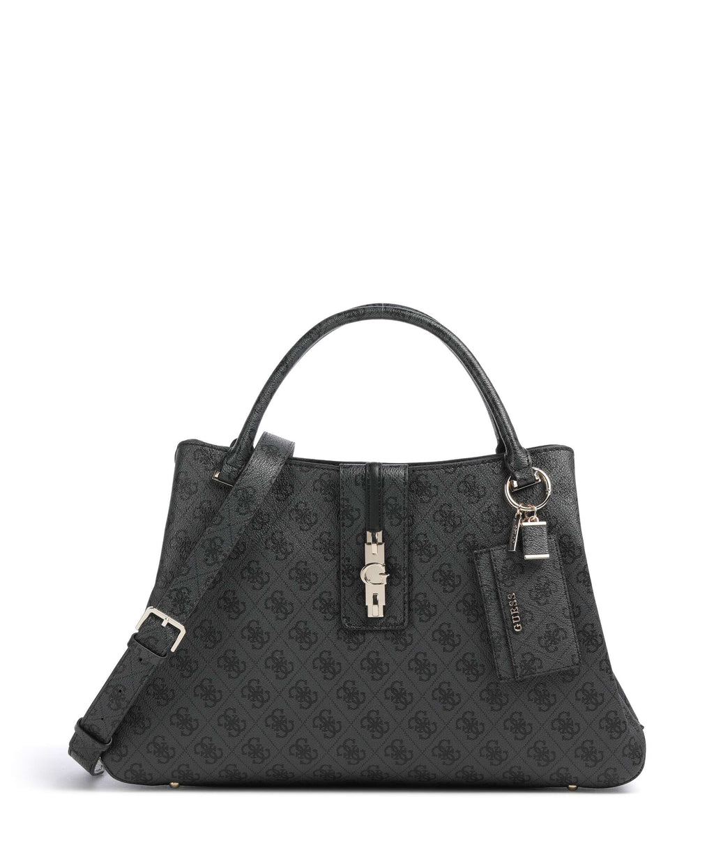 Guess Yvonne Girlfriend Logo Handbag coal logo