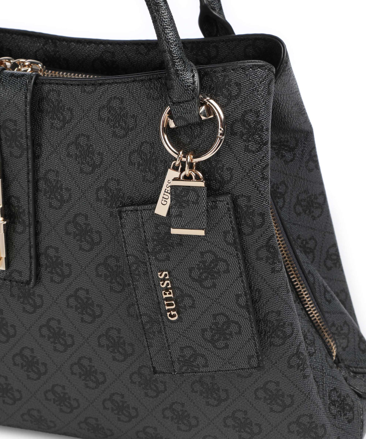 Guess Yvonne Girlfriend Logo Handbag coal logo