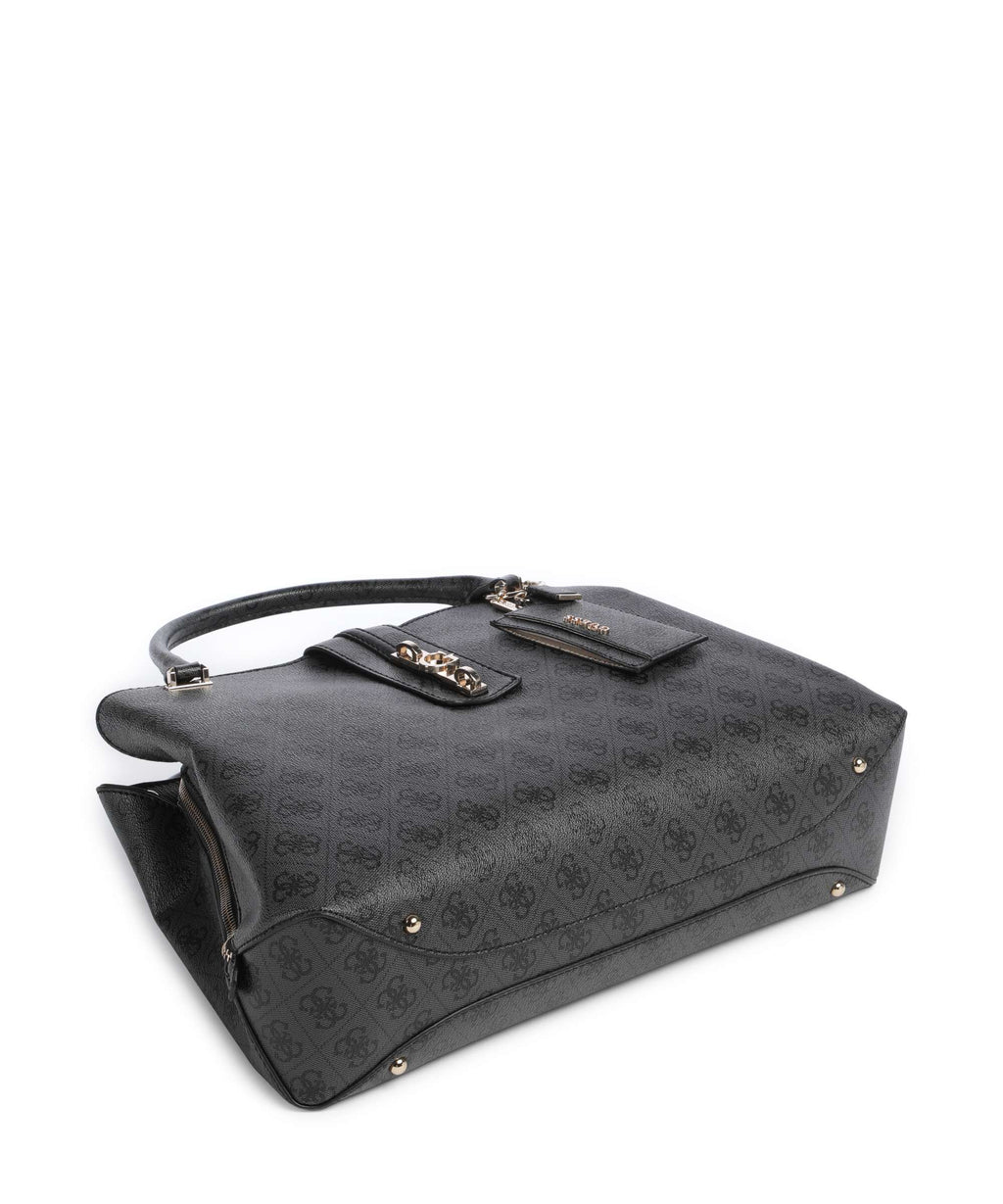 Guess Yvonne Girlfriend Logo Handbag coal logo