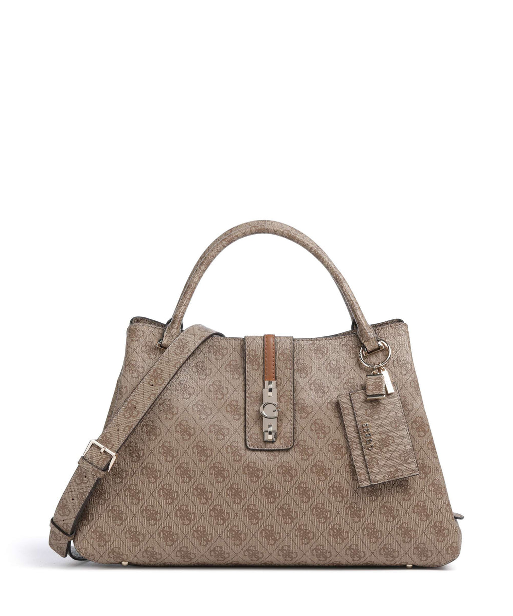 Guess Yvonne Girlfriend Logo Handbag latte logo