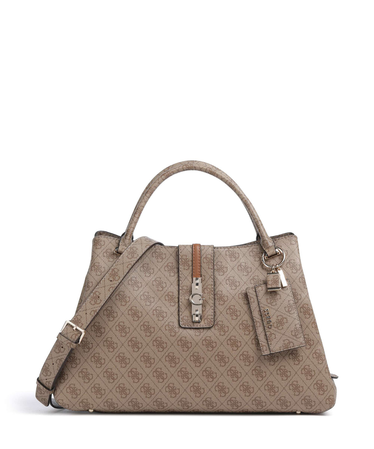 Guess Yvonne Girlfriend Logo Handbag latte logo