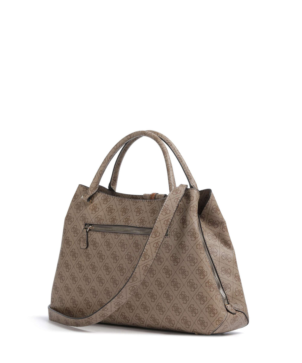 Guess Yvonne Girlfriend Logo Handbag latte logo