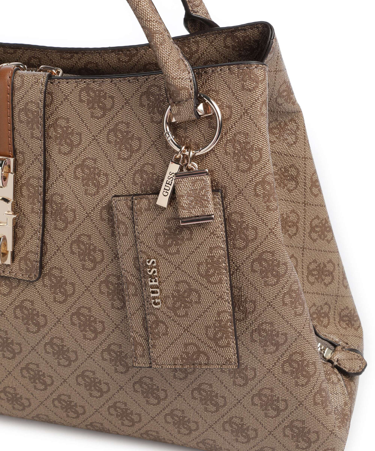 Guess Yvonne Girlfriend Logo Handbag latte logo