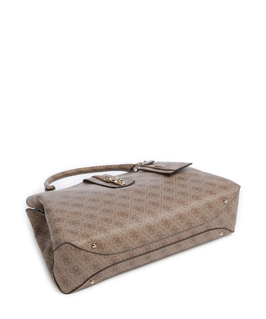 Guess Yvonne Girlfriend Logo Handbag latte logo