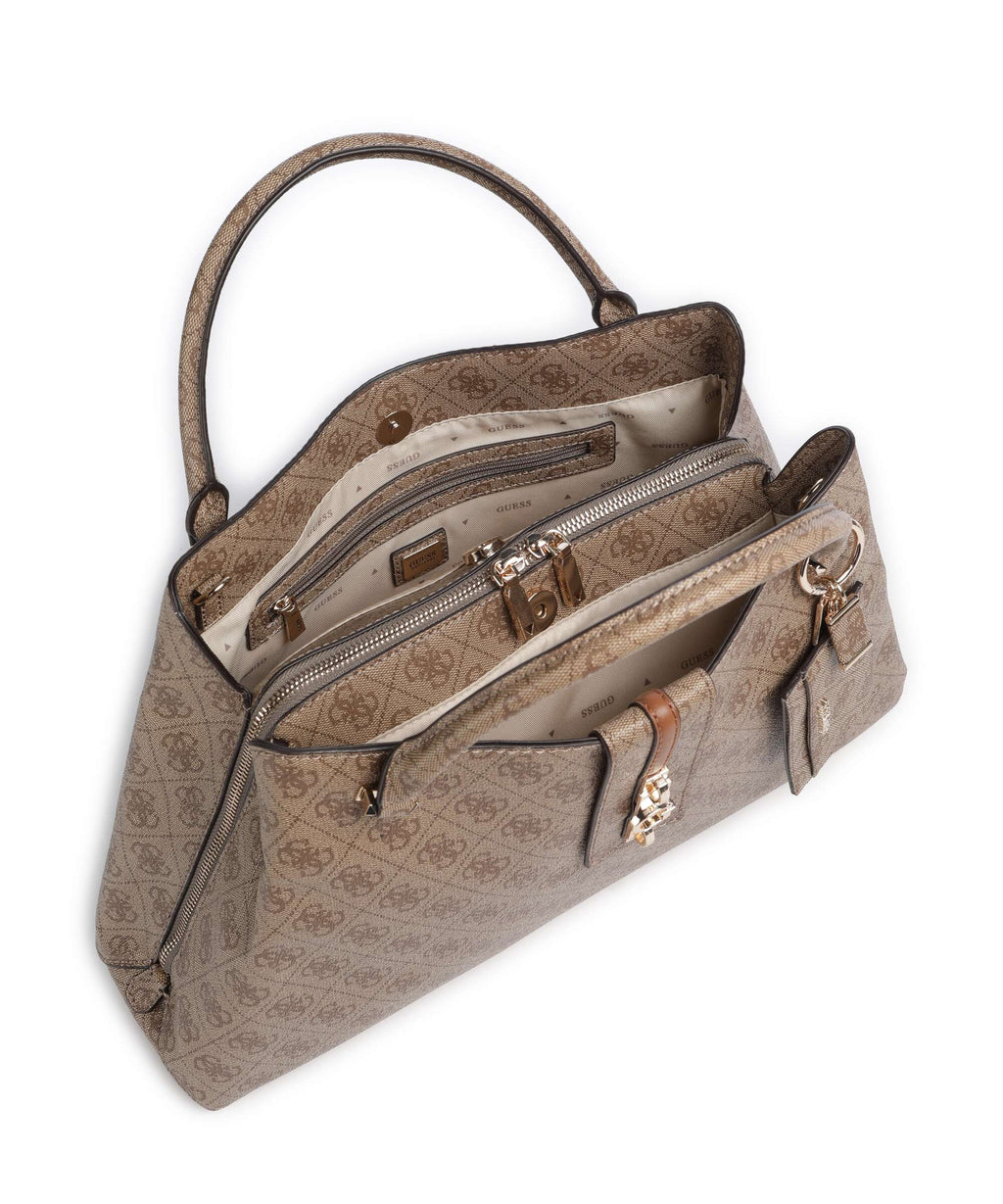 Guess Yvonne Girlfriend Logo Handbag latte logo