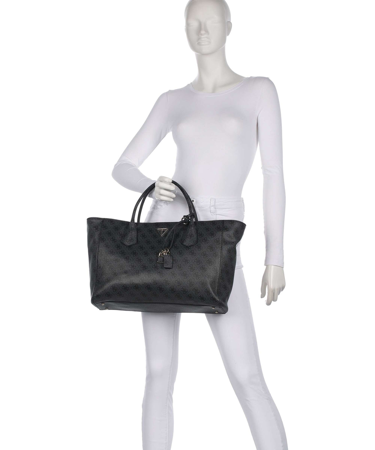 Guess Marissa Tech Logo Handbag coal logo