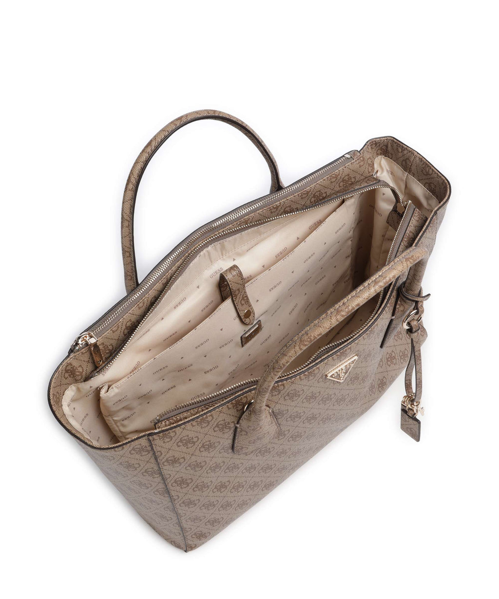 Guess Marissa Tech Logo Handbag latte logo