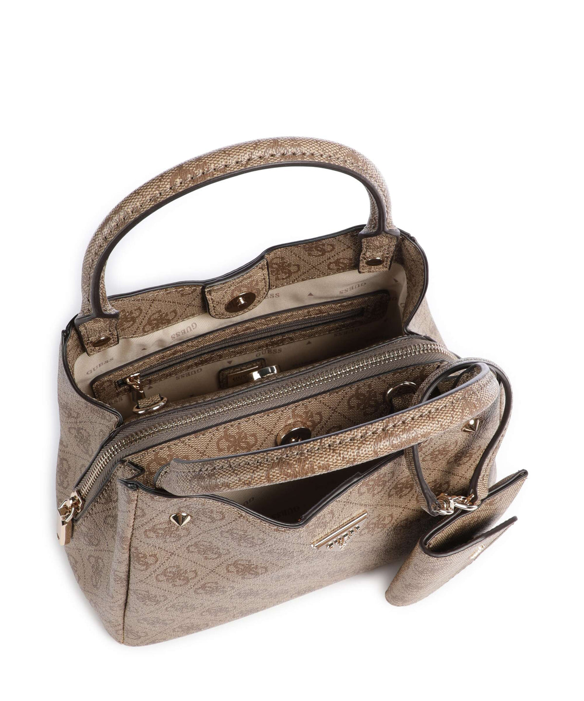 Guess Lorella Girlfriend Logo Small Handbag latte logo