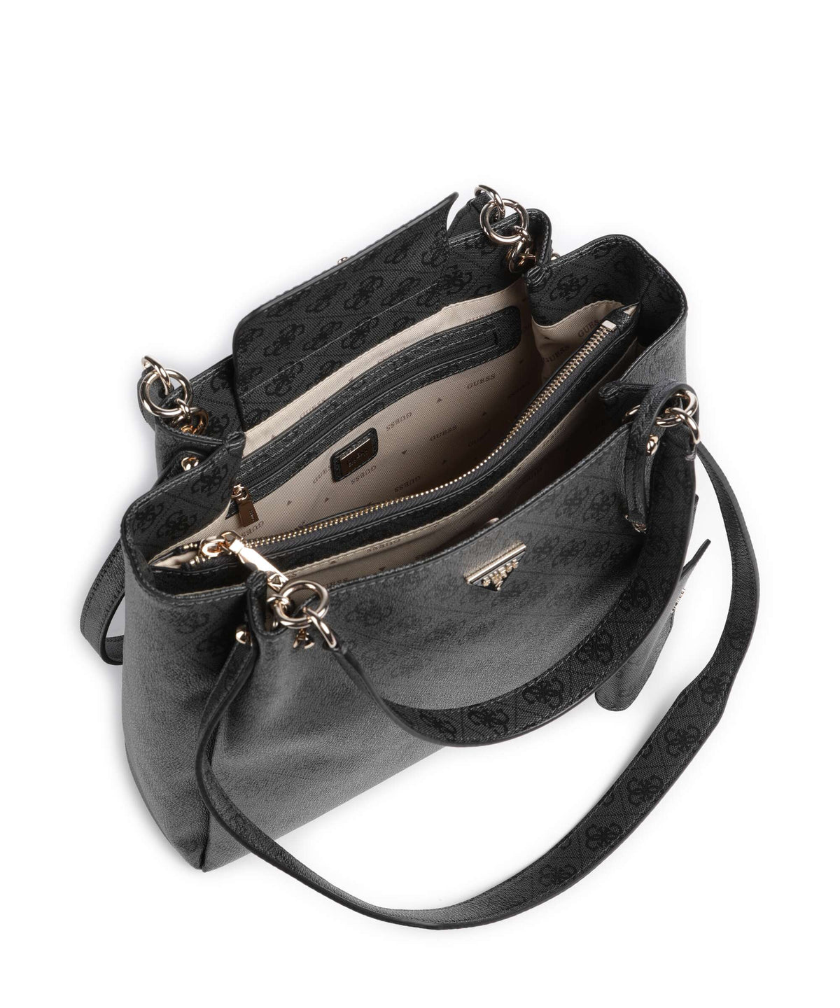 Guess Lorella Girlfriend Logo Handbag coal logo