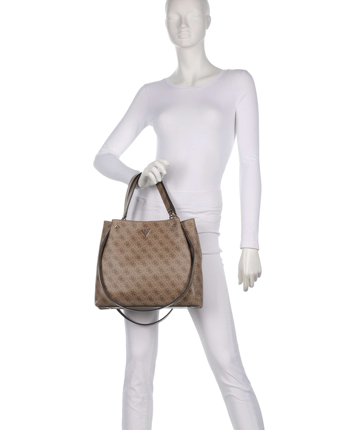 Guess Lorella Girlfriend Logo Handbag latte logo