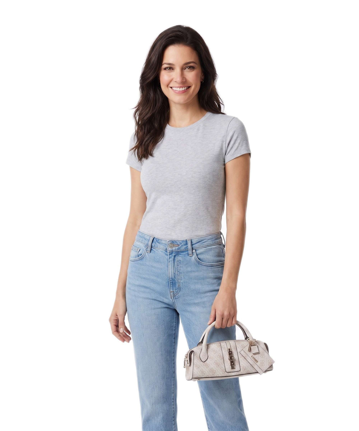 Guess Yvonne Logo Mini Handbag stone logo