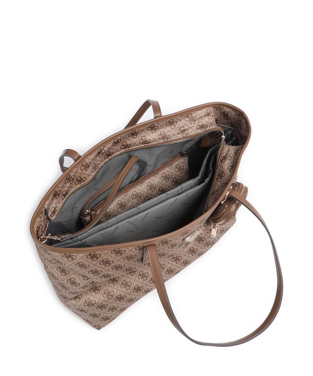 Guess Adrian Tech Logo Large Tote bag latte logo