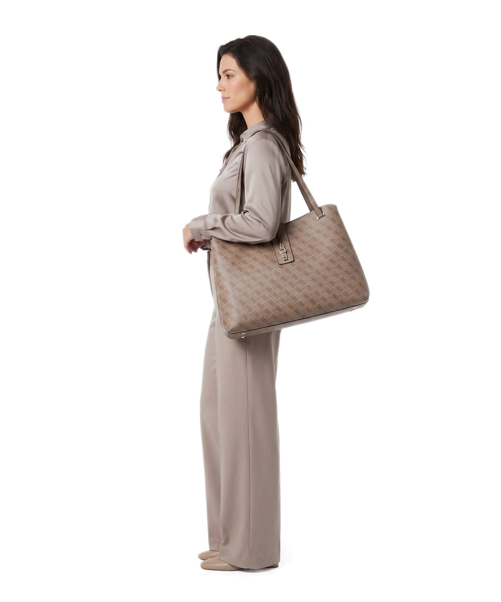 Guess Yvonne Logo Tote bag latte logo