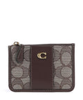 Coach Essential Signature Jacquard Mini Credit card holder oak maple