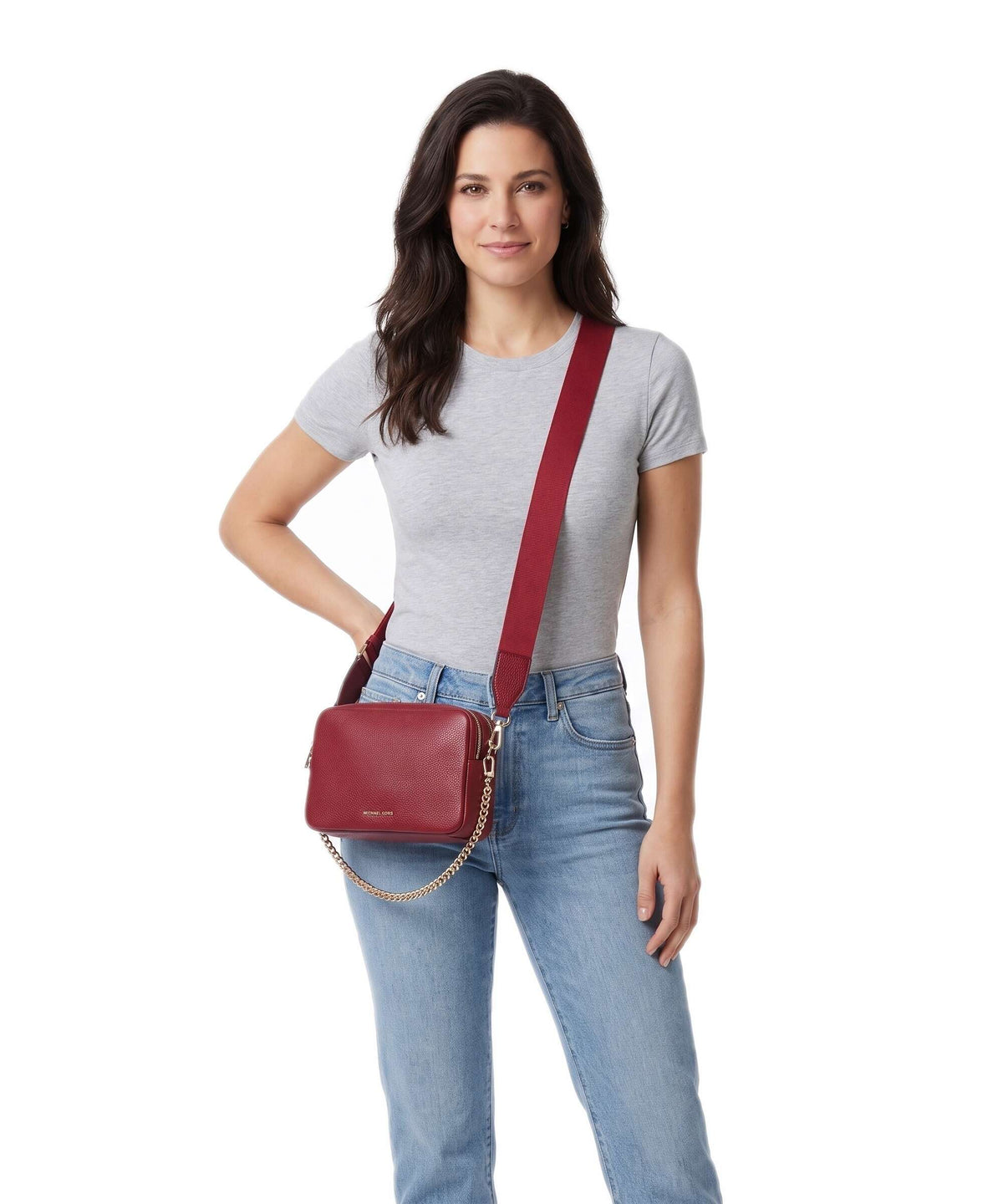 Michael Kors Bryant Medium Crossbody bag deep red