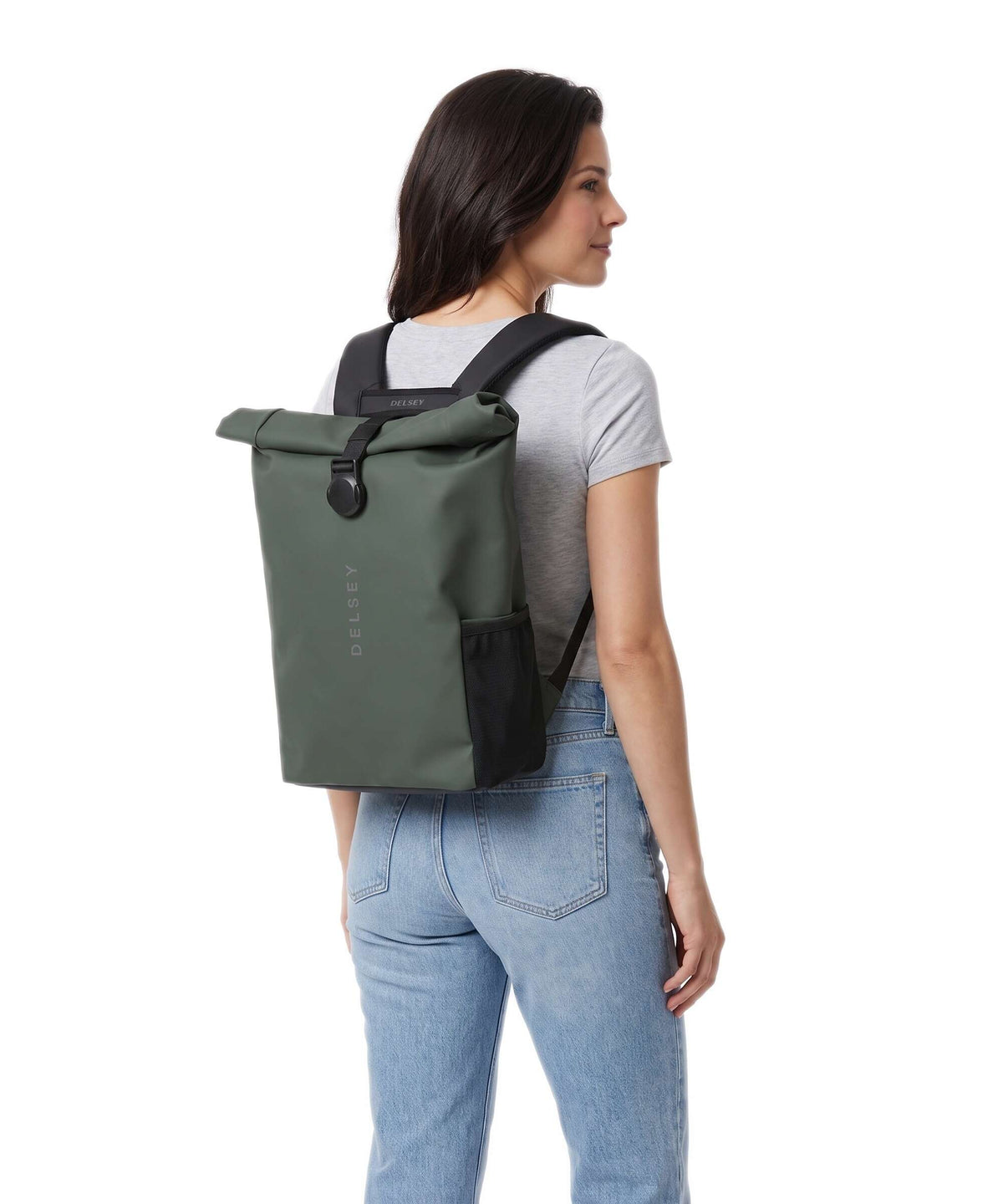 Delsey Paris Turenne Soft Rolltop backpack green