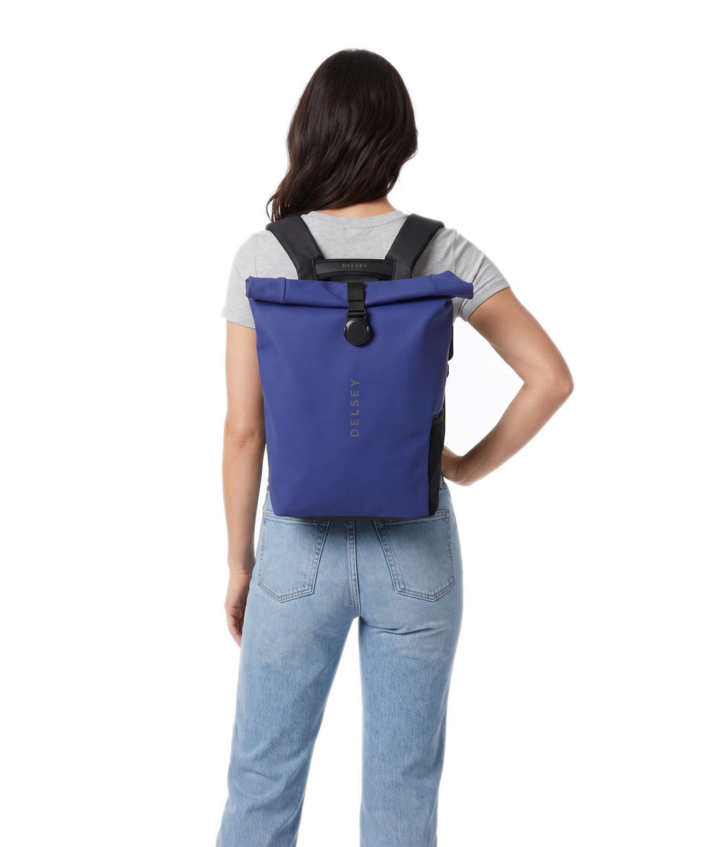 Delsey Paris Turenne Soft Rolltop backpack electric blue