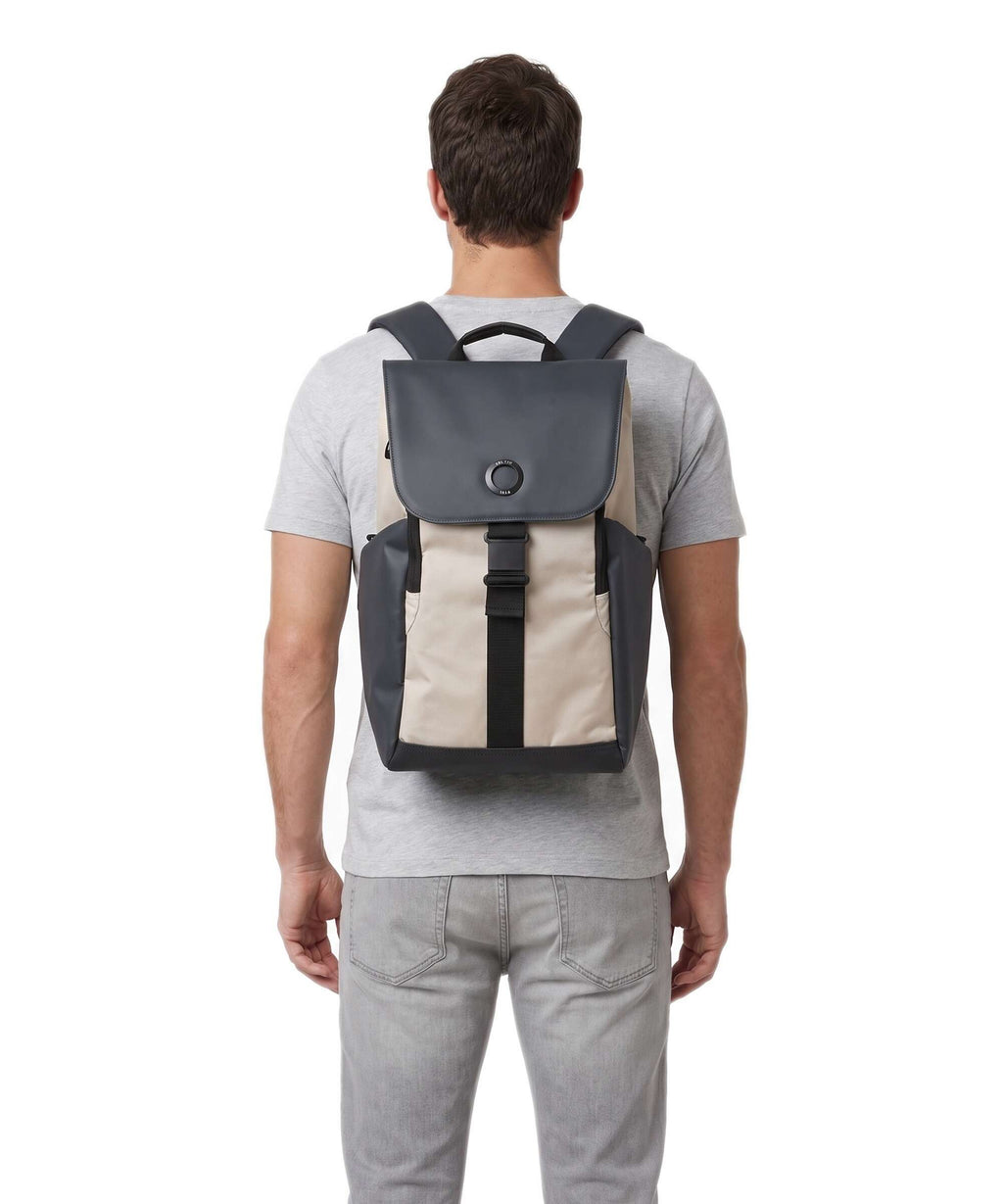 Delsey Paris Securflap Laptop backpack sand
