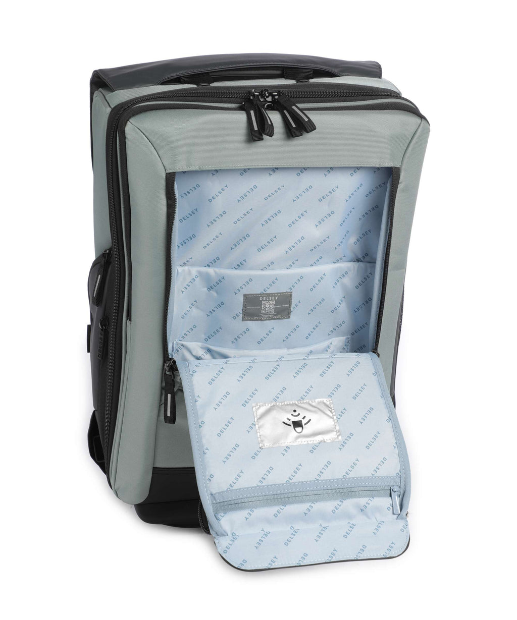 Delsey Paris Securflap Backpack with wheels sage green