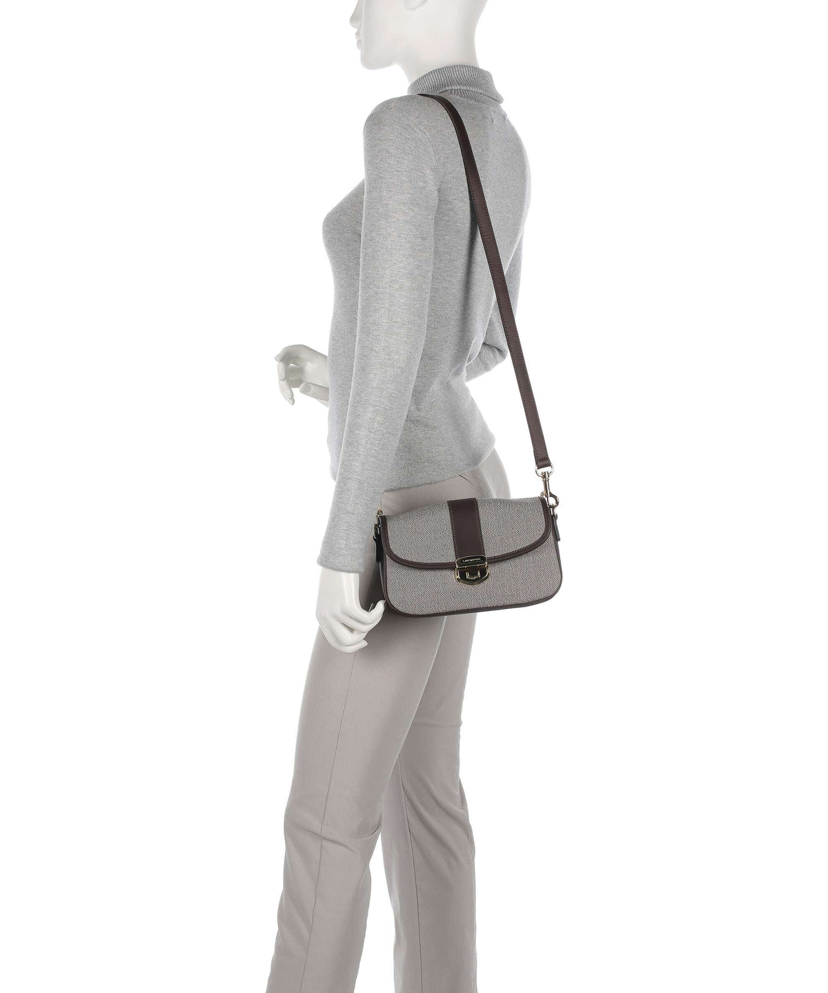 Lancaster Chevron Fia Crossbody bag marron chevron