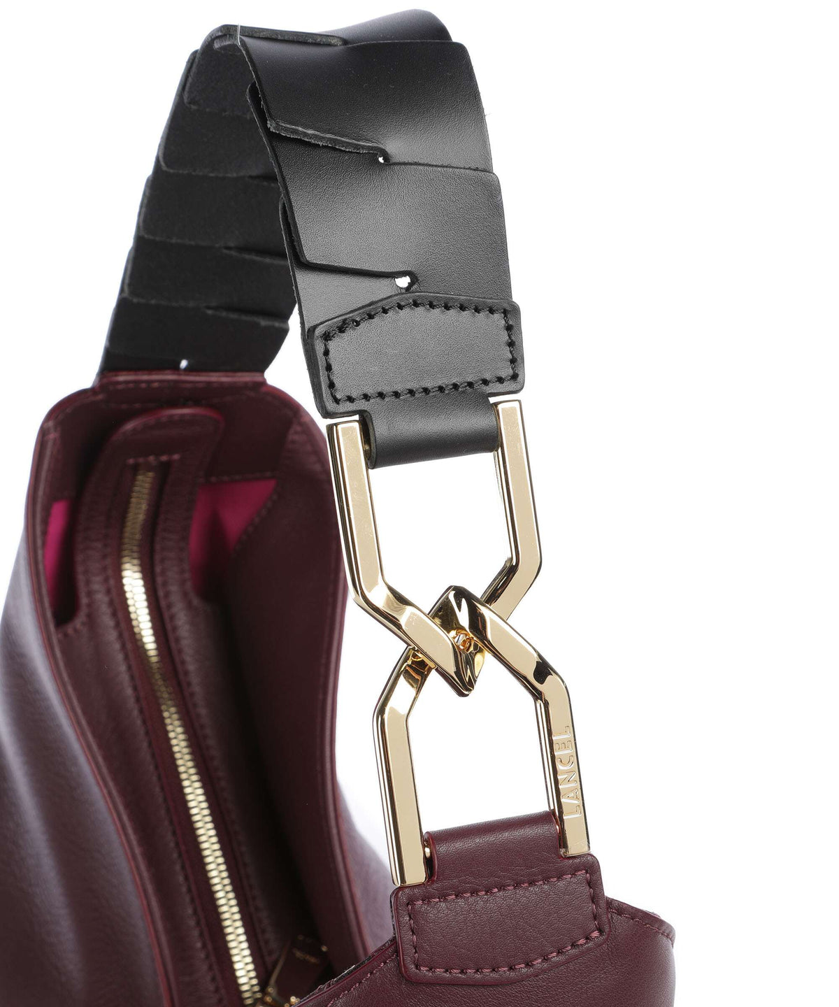 Lancel Pagode L Hobo bag cassis/black