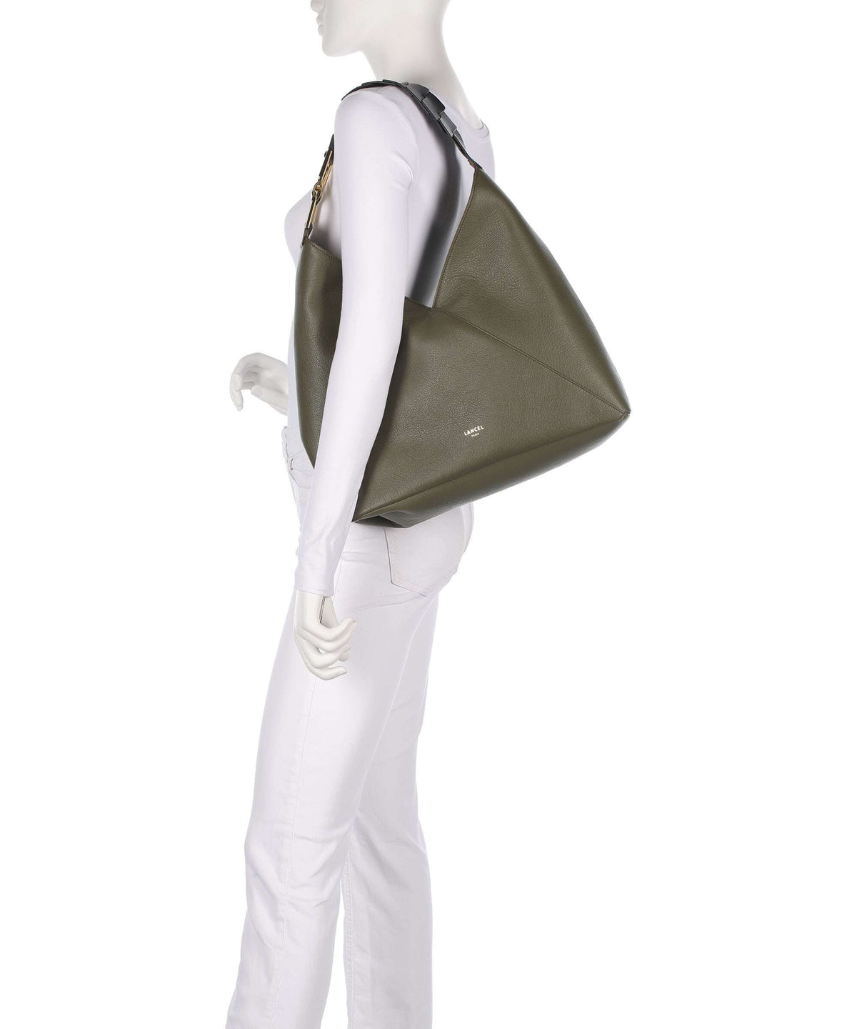 Lancel Pagode L Hobo bag dark khaki/black