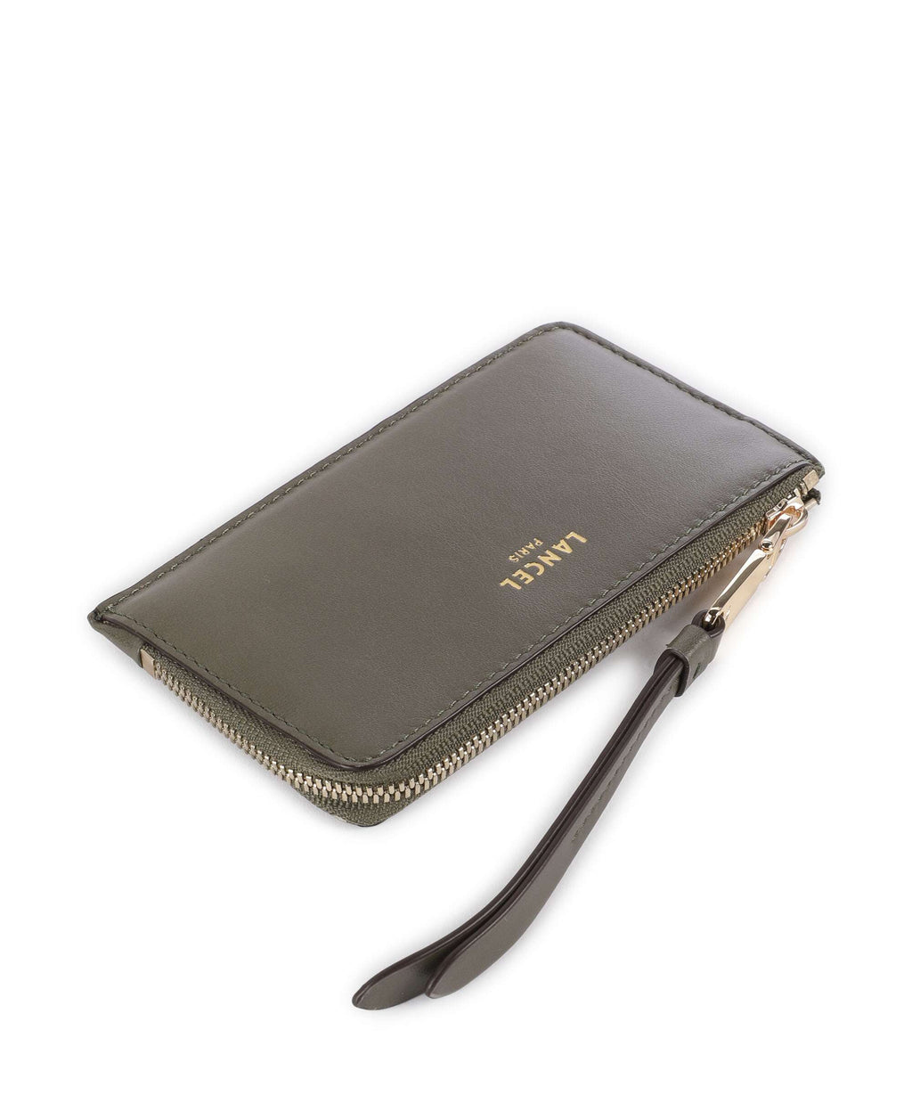 Lancel Origami Credit card holder dark khaki