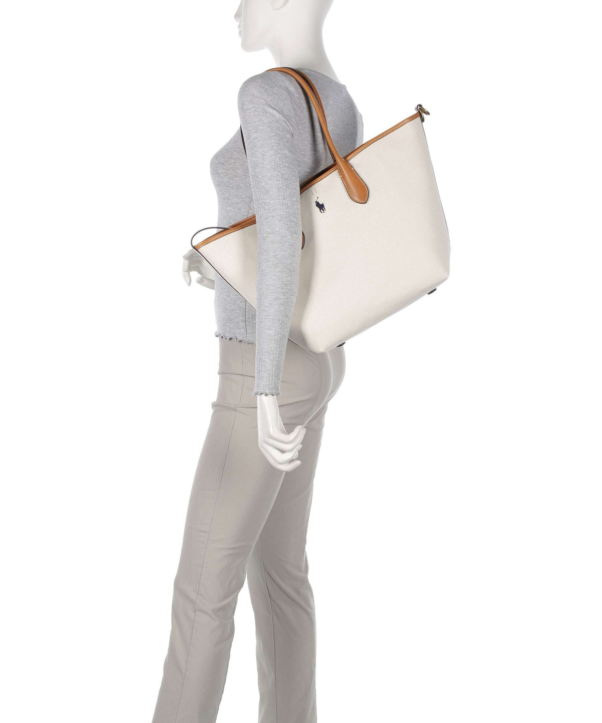 Polo Ralph Lauren Bellport Medium Tote bag natural/navy