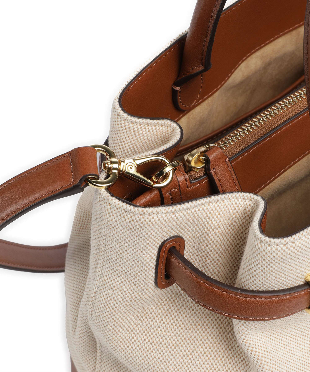 Lauren Ralph Lauren Blaike Large Handbag natural/buff canvas/lauren tan