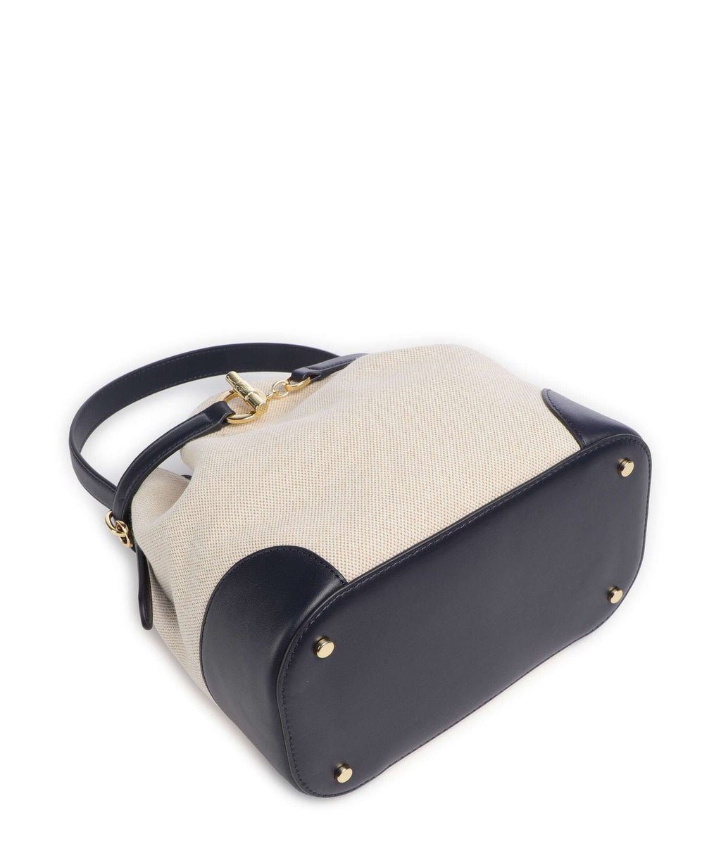 Lauren Ralph Lauren Blaike Medium Bucket bag natural/buff canvas/refined navy