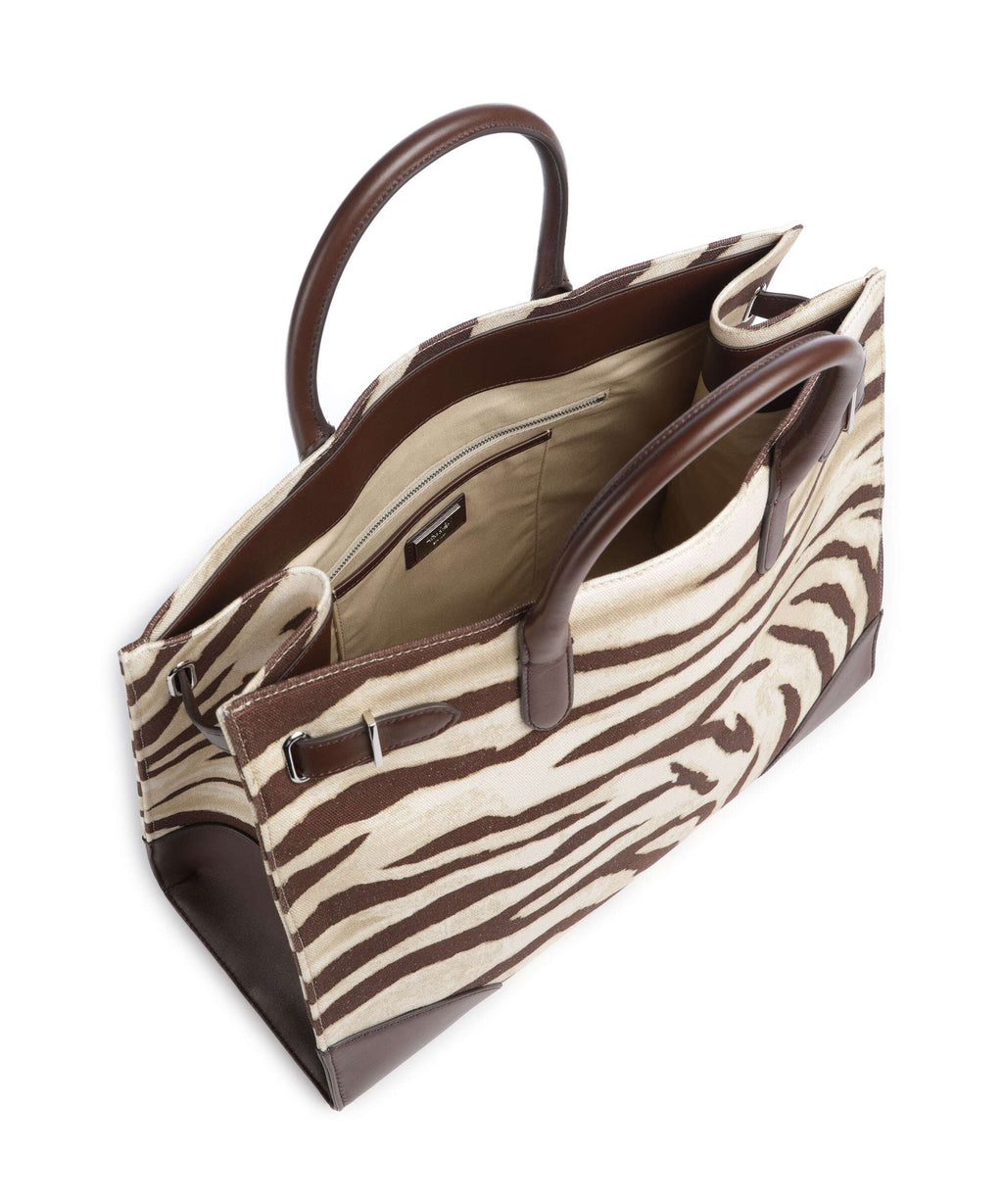 Lauren Ralph Lauren Devyn 42 Handbag zebra/dark hickory