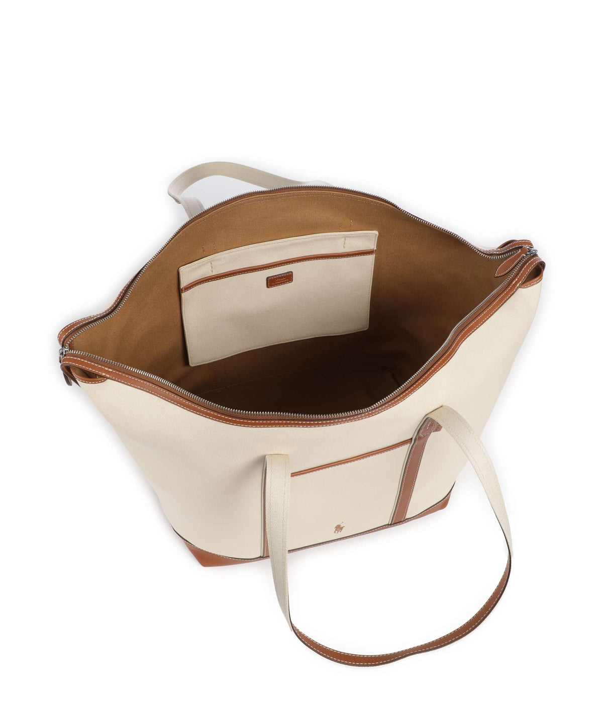 Polo Ralph Lauren Canvas Large Tote bag ecru/cuoio