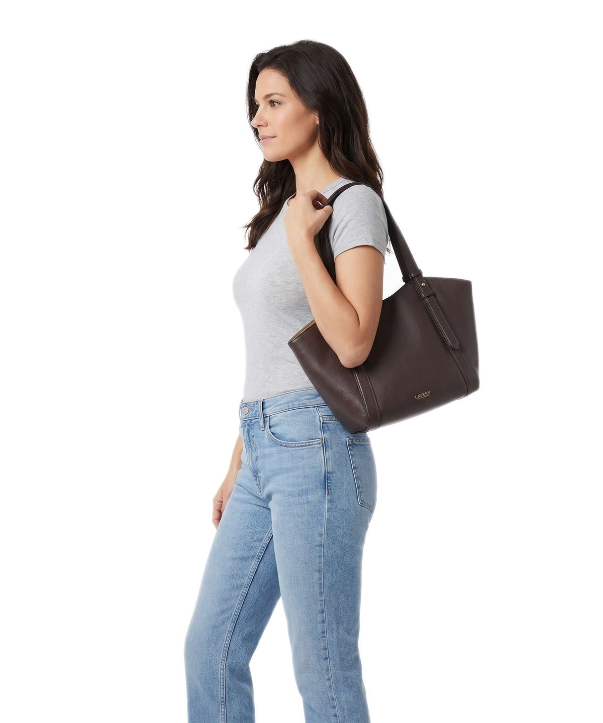Lauren Ralph Lauren Tasha Small Tote bag chestnut brown