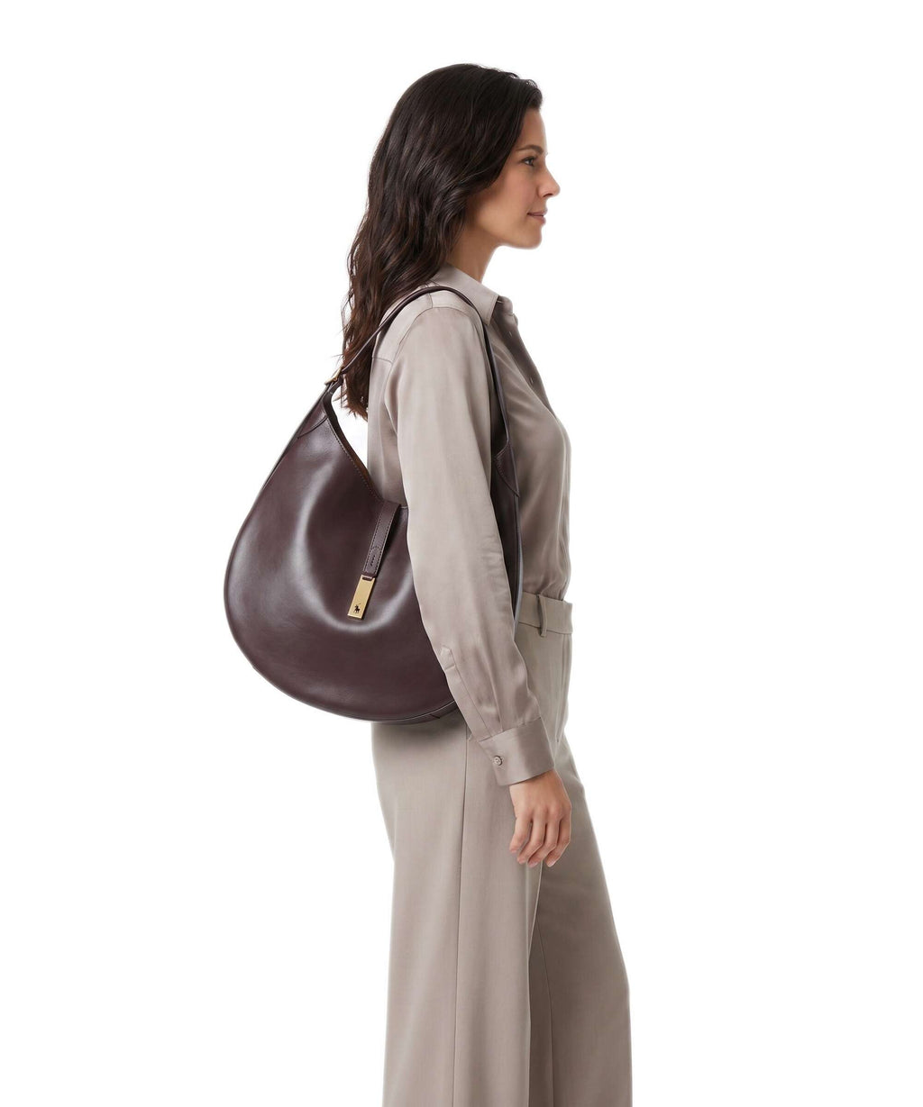 Polo Ralph Lauren ID Collection Large Hobo bag midnight merlot