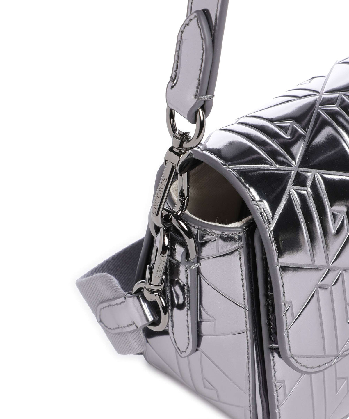 Lacoste Holiday Shoulder bag shiny dark silver