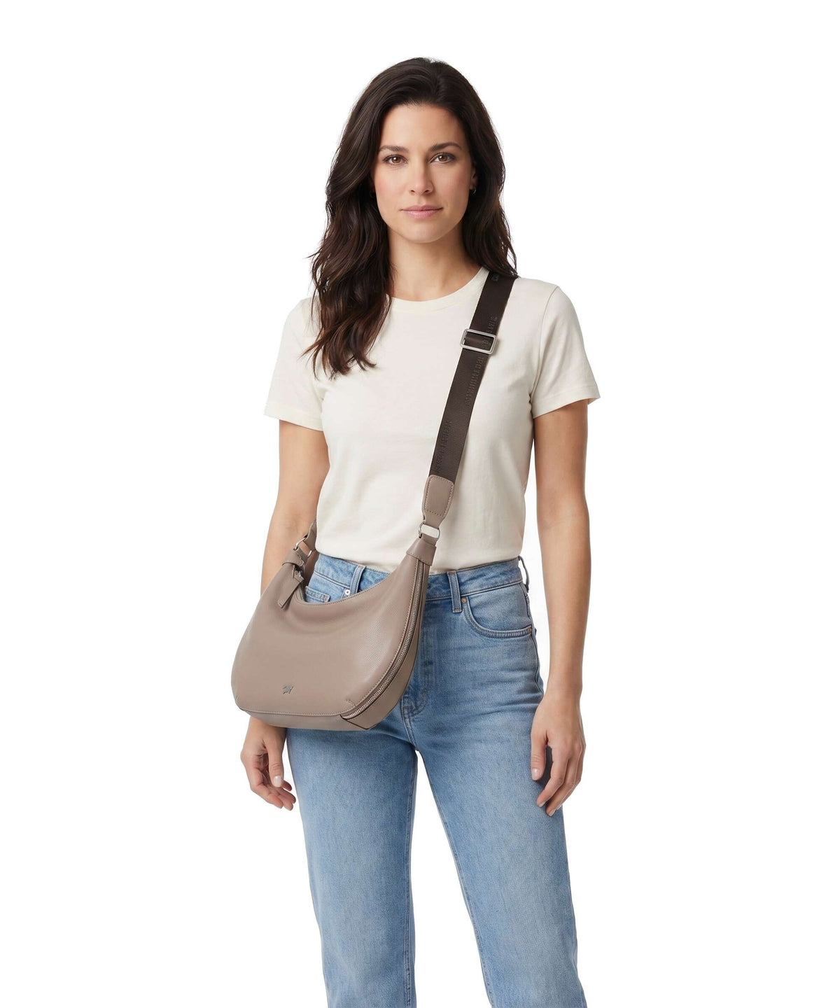 Braun Büffel Liv S Hobo bag taupe