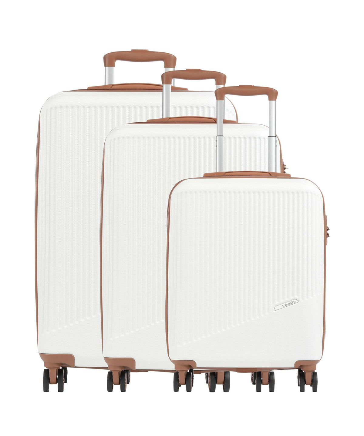 Travelite Bali Suitcase set (4 wheels) weiss/cognac