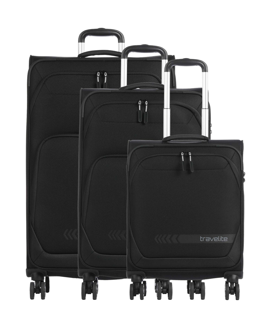 Travelite Kick Off Suitcase set (4 wheels) black