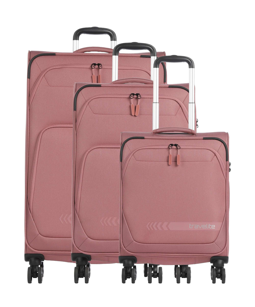 Travelite Kick Off Suitcase set (4 wheels) blush