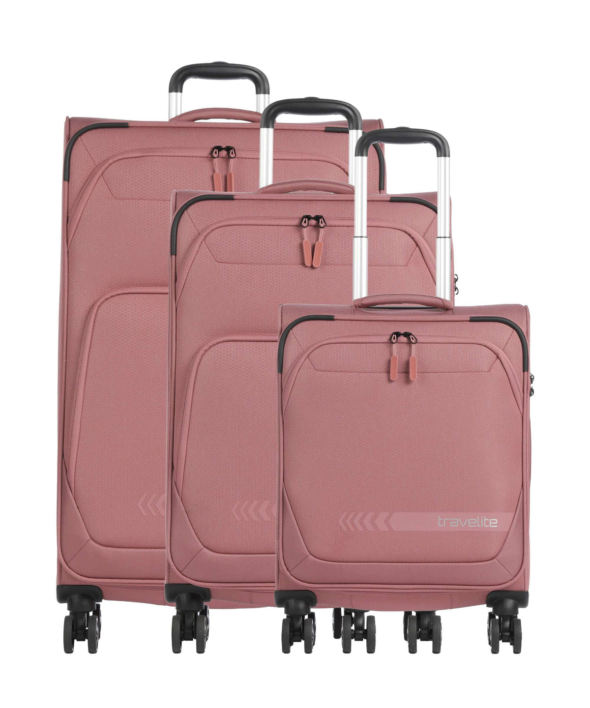 Travelite Kick Off Suitcase set (4 wheels) blush