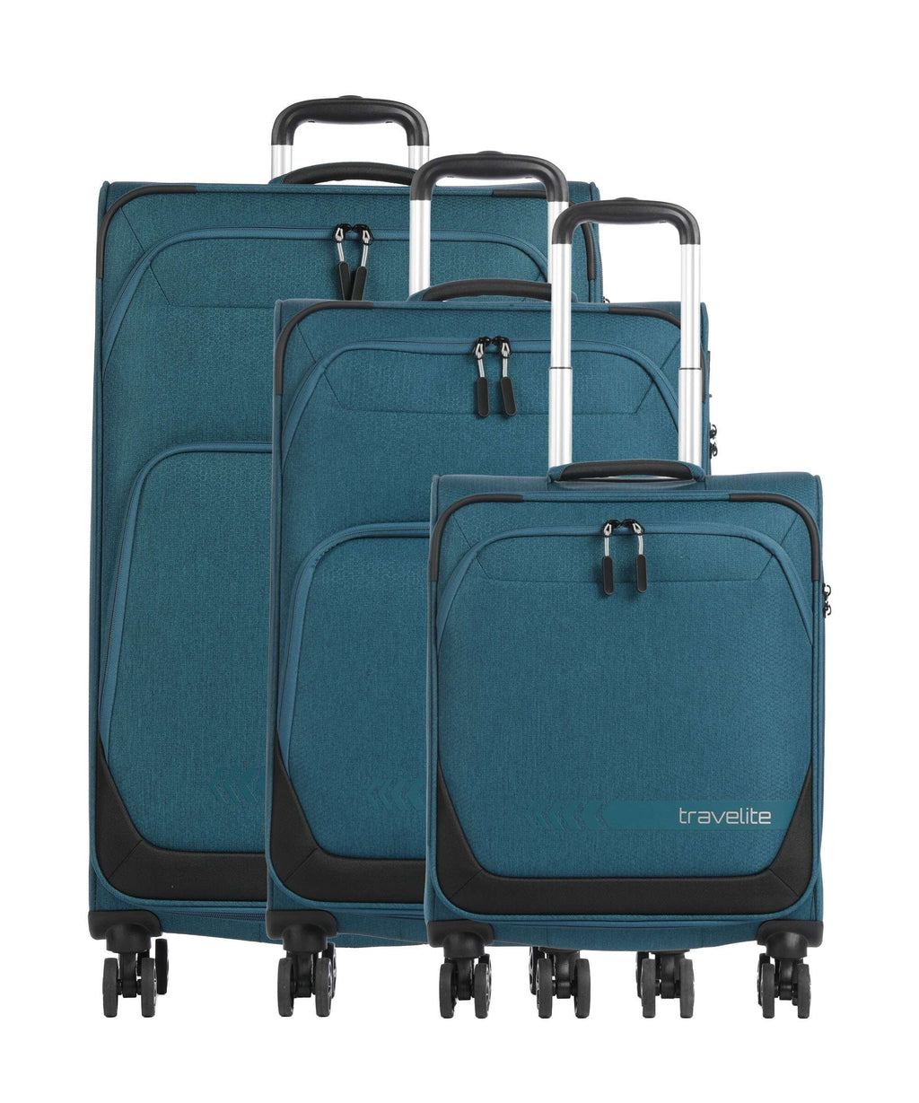 Travelite Kick Off Suitcase set (4 wheels) petrol